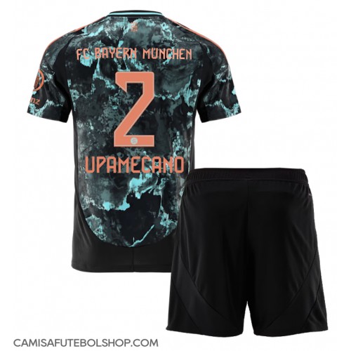 Camisa de time de futebol Bayern Munich Dayot Upamecano #2 Replicas 2º Equipamento Infantil 2024-25 Manga Curta (+ Calças curtas)